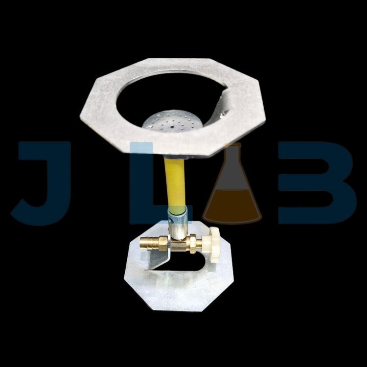 چراغ بونزن یا بک گاز آزمایشگاهی با شعله پخش و پایه