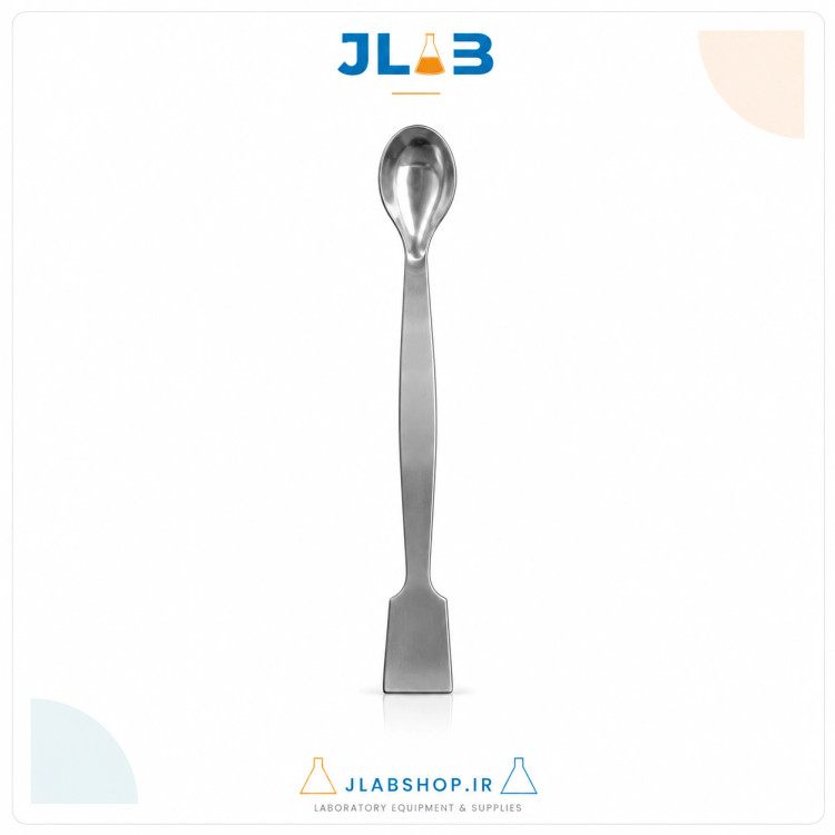 اسپاتول قاشقی استیل فلزی آزمایشگاهی