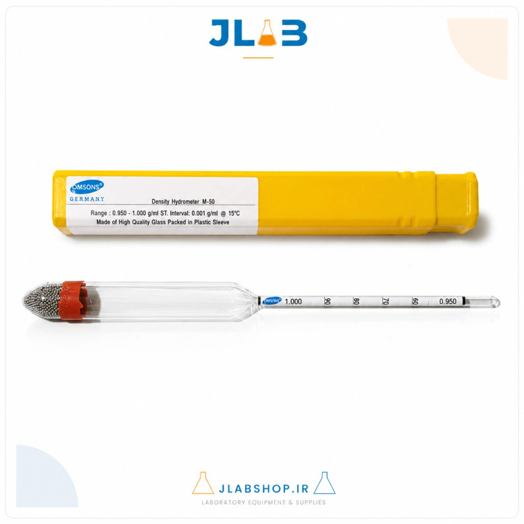 هیدرومتر چگالی M-50 شیشه ای 0.950 تا 1.000 برند اومسونز آلمان